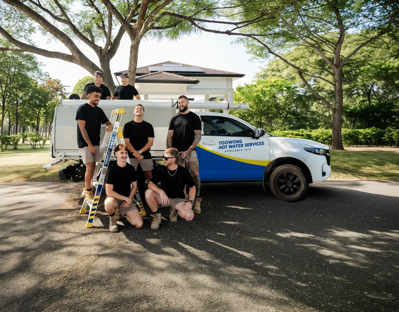 Toowong Hot Water Services team and ute