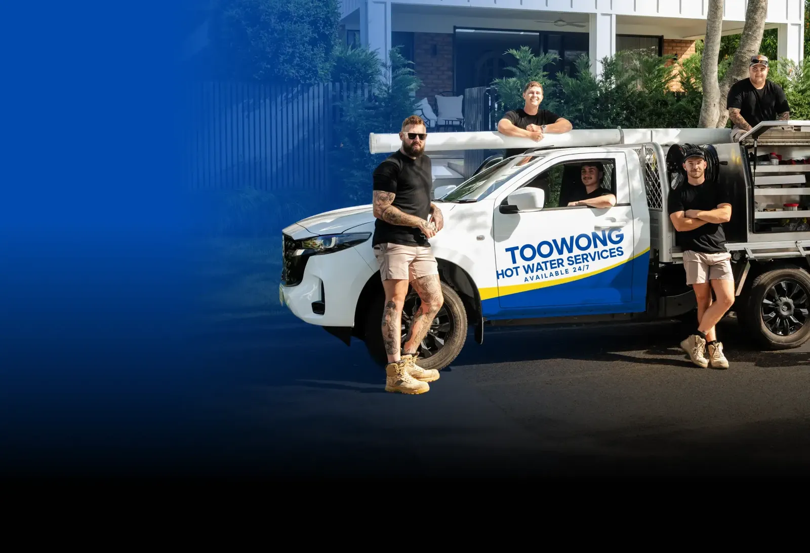 Toowong Hot Water Services team with the ute